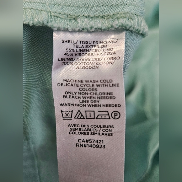 ANN TAYLOR Halter Linen Blend A-Line Midi Dress In Mint Green. Size 2P N… - Picture 6 of 14